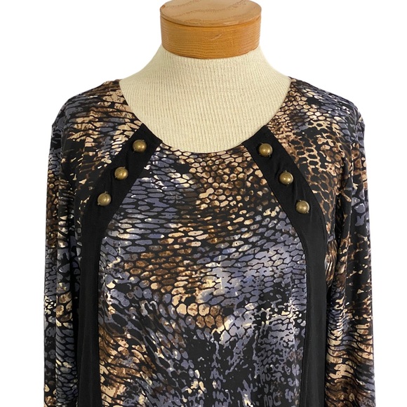 Max & Rina snake, print to neck, long sleeve Med - Picture 2 of 5